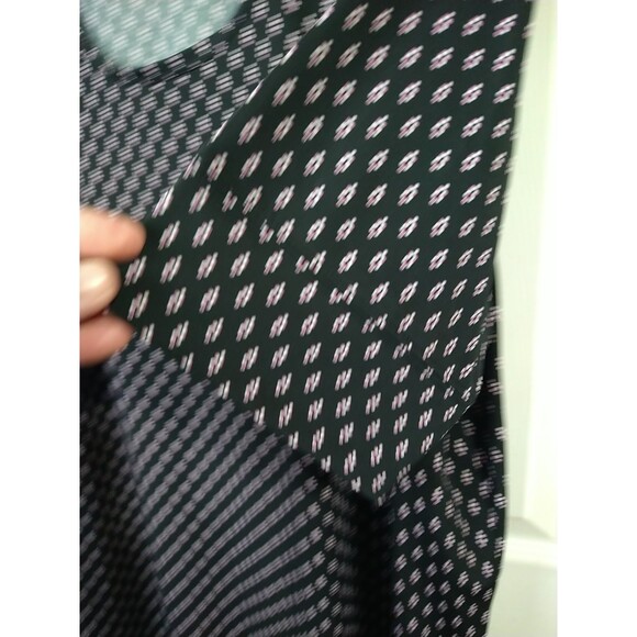 Woman Within 18/20 Blouse Black Purple Diamond Polka Dot Business Casual Stretch - Picture 3 of 10